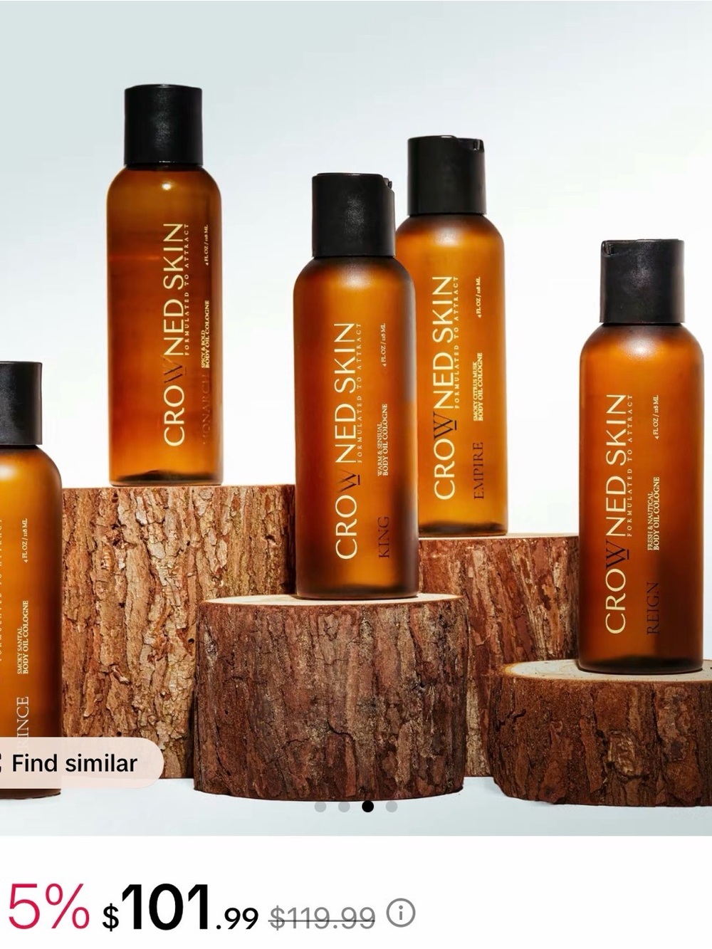 Crowned Skin Men’s Moisturizing Body Oil – Amber Brown